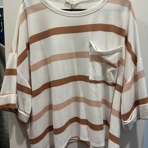 Striped Oversized Top with Pocket